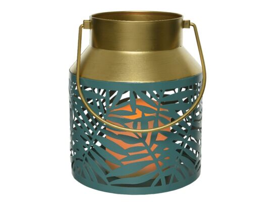 Lampion metalowy ze świecą 17,6 cm