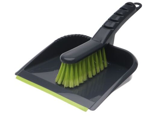 Zmiotka z szufelka z gumką oliwka Supremo