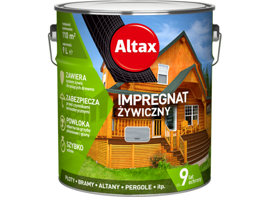 Impregnat żywiczny 9 l szary Altax