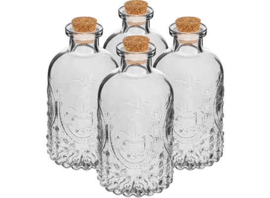 Zestaw buteleczek z korkami, 240 ml 4 sztuki