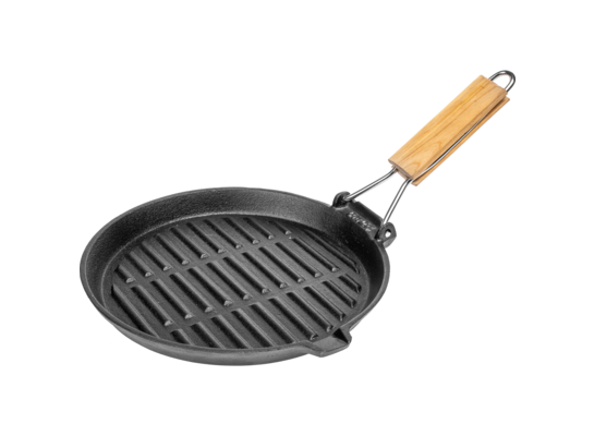 Patelnia żeliwna, okrągła, 24 cm, z rączką