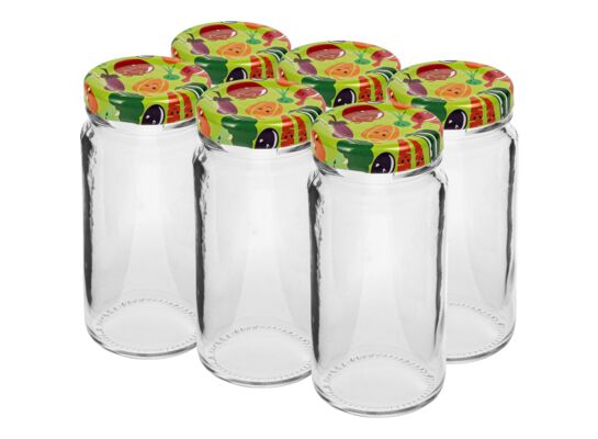 Słoik 90 ml z kolorową zakrętką Ø43 6 sztuk
