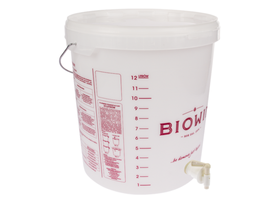 Pojemnik fermentacyjny 15 l z nadrukiem + kranem + pokrywka