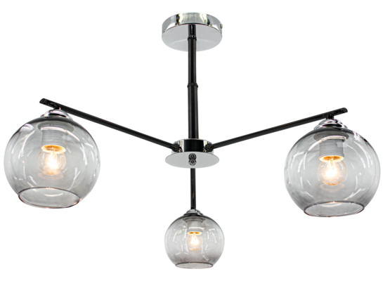 Oprawa oświetleniowa 3-płomienna E27 chrom+czarny 1859/3 8C BL