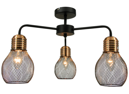 Oprawa oświetleniowa 3-płomienna E14 czarny+miedź 1989/3 BL CO