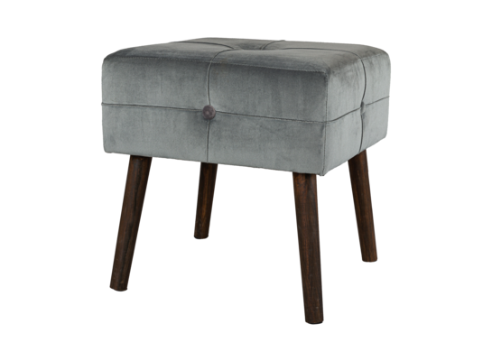 Stołek o drewnianych nogach 40 x 40 x 48 cm szary