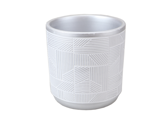 Doniczka 13,5 x 13,5 x 14 cm srebrny wz1