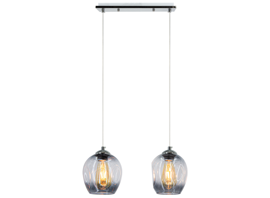 Lampa wisząca linka 2-płomienna E27 chrom czarny 8182/2 8C BL