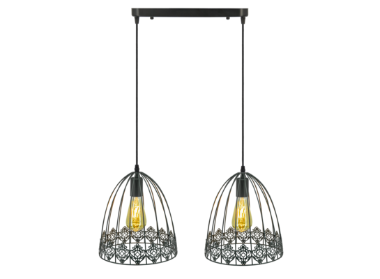 Lampa wisząca 2-płomienna E27 czarny 6802/2 Lampa wisząca - 01