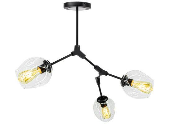 Oprawa oświetleniowa 3-płomienna E27 czarny+transparentny 1962/3 BLACK - TR