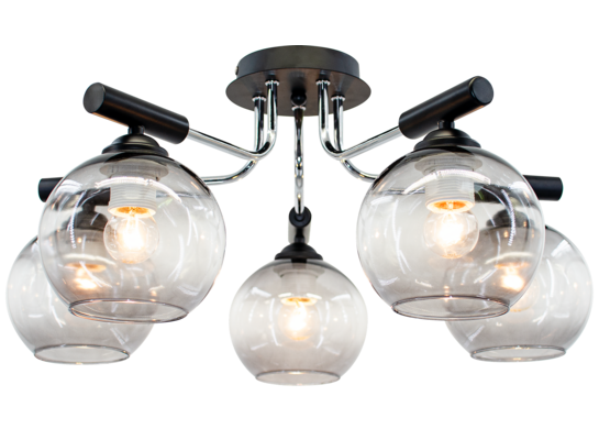 Oprawa oświetleniowa 5-płomienna E27 chrom+czarny 2207/5 8C BL