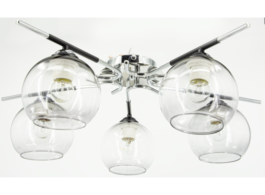 Oprawa oświetleniowa 5-płomienna E27 chrom czarny 1955/5 8C BL