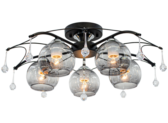 Oprawa oświetleniowa 5-płomienna E27 czarny +chrom 1985/5 BL 8C