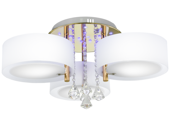Plafon 3-płomienny E27 22xLED złoto gloss DRS8006/3 TR GL