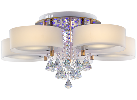 Plafon 5-płomienny E27 27xLED złoto glass DRS8006/5 TR GL