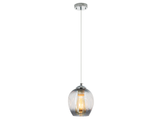 Lampa wisząca linka 1-płomienna E27 chrom czarny 8181/1 8C BL