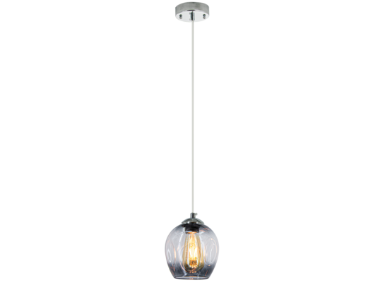 Lampa wisząca linka 1-płomienna E27 chrom czarny 8182/1 8C BL