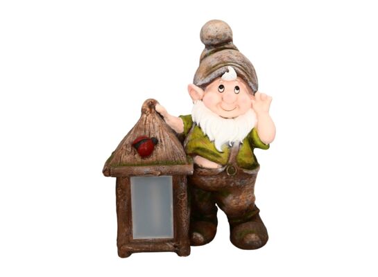 Lampa solarna figura krasnal z lampionem 43,5 cm