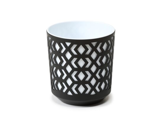 Doniczka AZTEK 30 korpus czarny + wkład  biały Lamela