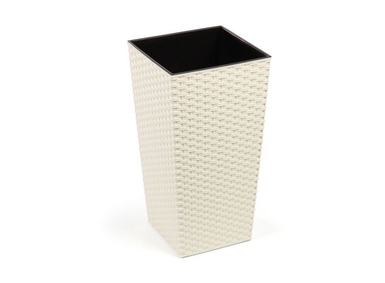 Doniczka FINEZJA 40 x 40 rattan kremowy Lamela
