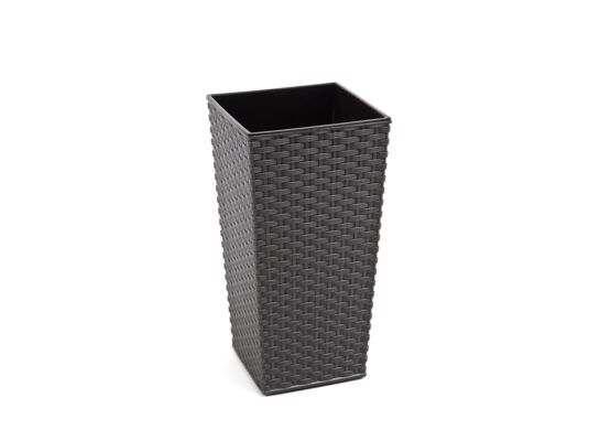 Doniczka FINEZJA 35 x 35 rattan grafit metalik Lamela