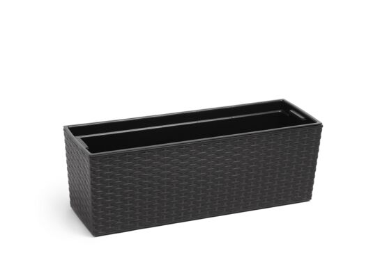 Kwietnik BEGONIA 19 x 56 rattan czarny Lamela