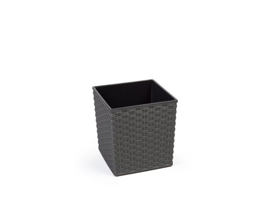 Doniczka JUKA 25 x 25 rattan grafit metalik Lamela