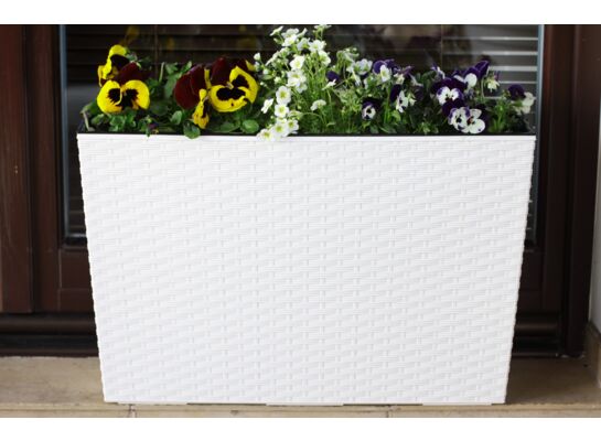 Kwietnik WERBENA 19 x 56 rattan biały Lamela