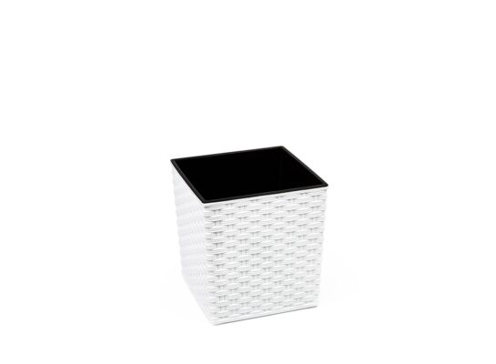 Doniczka JUKA 40 x 40 rattan biały Lamela