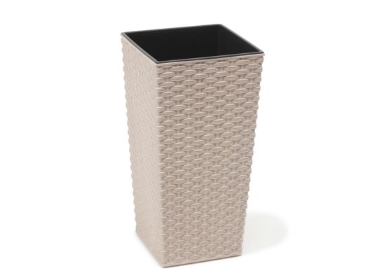 Doniczka FINEZJA ECO 35 x 35 rattan biały Lamela