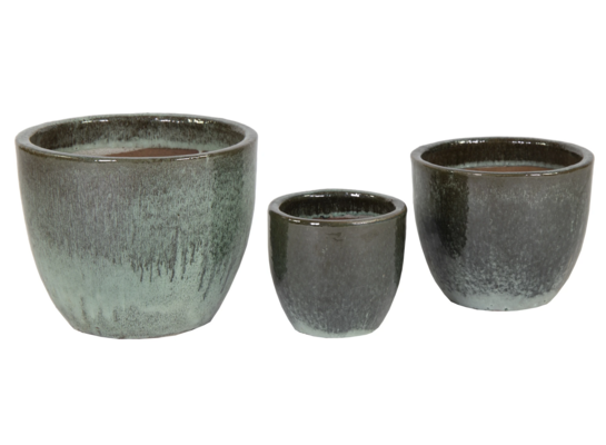 Donica ceramiczna glazurowana Ø41 x 33 cm zielony