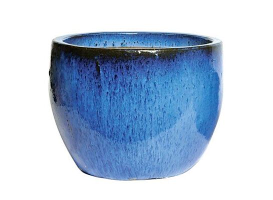 Donica ceramiczna glazurowana Ø22 x 21 cm niebieski