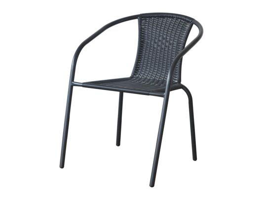 Fotel Bistro stal+rattan czarny