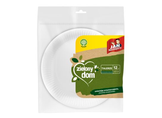 Talerze z papieru  zielony dom 12 szt.