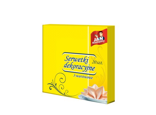 Serwetki dekoracyjne żółte 40 x 40 20 szt.