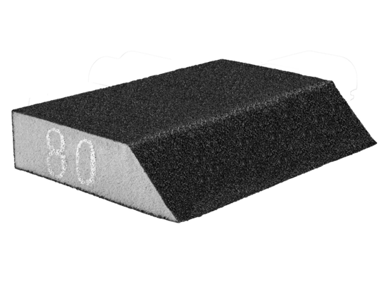 Gąbka ścierna 125 x 25 x 90 mm K80 skośna GRAPHITE