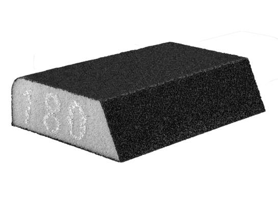 Gąbka ścierna 98 x 25 x 68 mm K180 skośna GRAPHITE