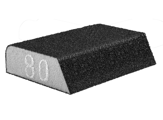 Gąbka ścierna 98 x 25 x 68 mm K80 skośna GRAPHITE
