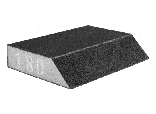 Gąbka ścierna 125 x 25 x 90 mm K180 skośna GRAPHITE