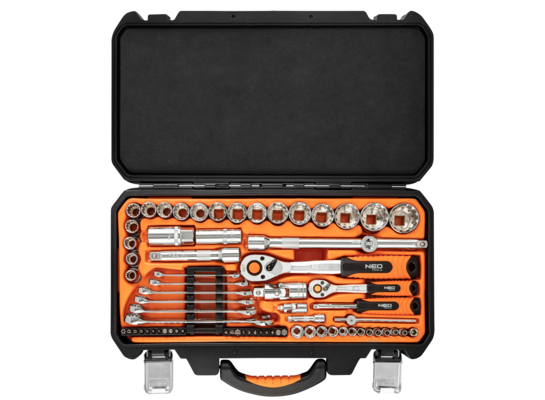Klucze nasadowe 1/4", 1/2", zestaw 71 szt. NEO