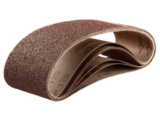 Pasy bezkońcowe 75 x 533 mm, K60, K80x2, K100x2, K120, zestaw 6 szt, VERTO