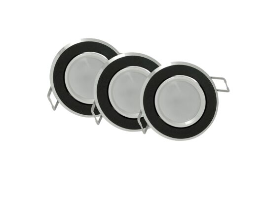 Oprawki LED POLUX SUN OLAL-IO84WWB2-250 czarny 3 szt.