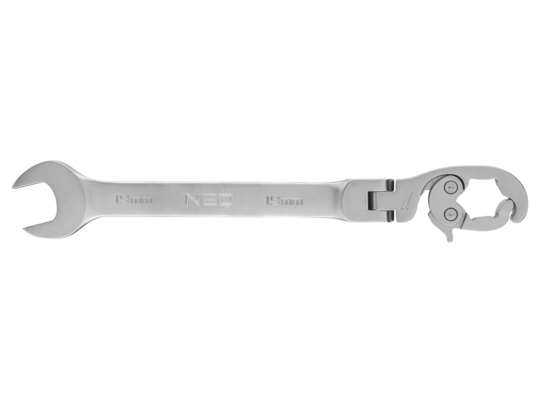 Klucz płasko-oczkowy, przegubowy, oczko otwierane z zapadką 19 mm