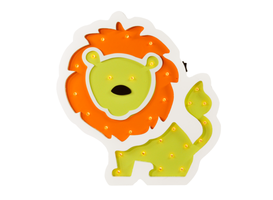 Lew drewniany LED Polux MDF żółty