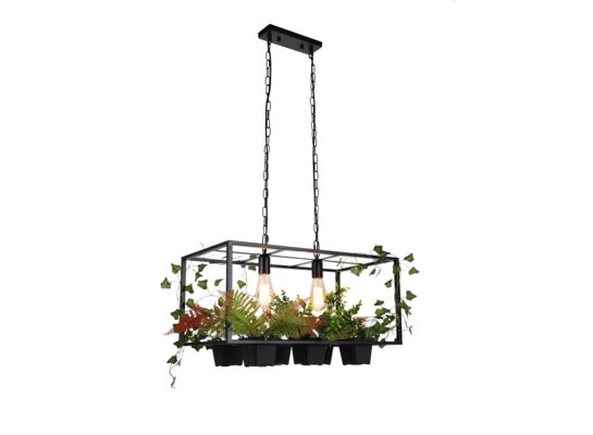 Lampa wisząca IL MIO HYGE czarna 2xE27 z kwiatkami