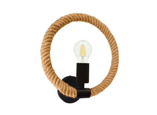 Kinkiet IL MIO ROPE ARTHUR 1xE27 czarny+lina konopna