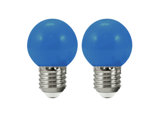 Żarówka LED Polux G45 E27 36 V 0,5 W niebieskie 2 szt.