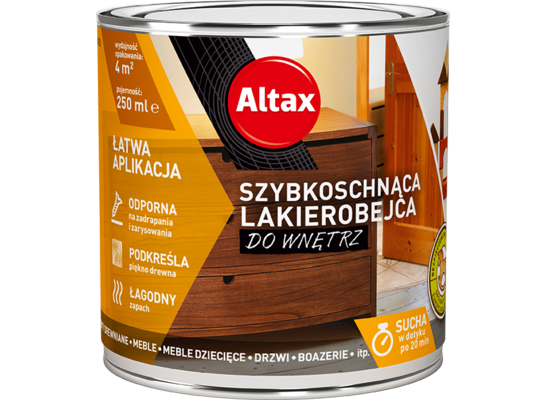 Szybkoschnąca lakierobejca do wnętrz 0,25 l antracyt Altax