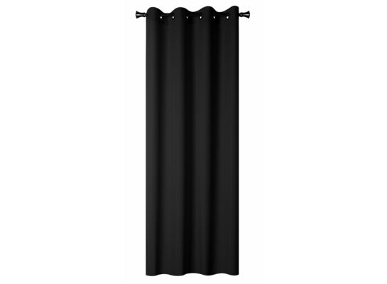 Zasłona z kółkami BLACKOUT 140 x 260 cm czarna