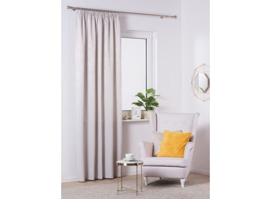 Zasłona z taśmą YORK 140 x 260 cm jasnoszara